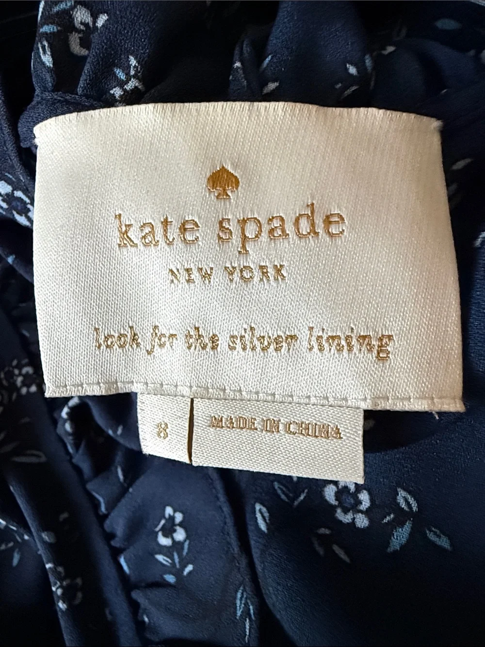 kate spade navy floral ruffle wrap dress with tie waist